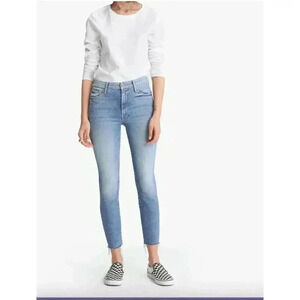 Mother Denim - High Waisted Looker Ankle Fray Jeans in Shoot to Thrill Size 26